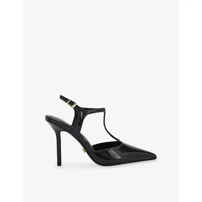 Carvela Womens Black Parade Heeled Faux-leather Courts Eur 37 / 4 Uk