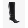 Carvela Womens Black Pisa Leather Heeled Knee-high Boots Eur 40 / 7 Uk In Black