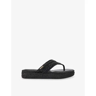 Carvela Womens Black Portofino Woven Sandals Eur 39 / 6 Uk