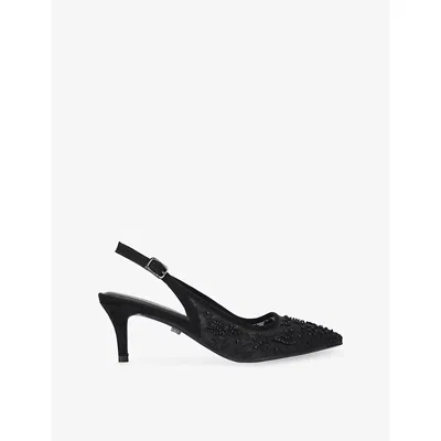 Carvela Womens Black Positano Low Lace Slingbacks Eur 39 / 6 Uk In Multi