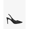 Carvela Womens Black Positano Sequin Heeled Vinyl Sling-backs Eur 39 / 6 Uk In Black