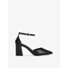Carvela Womens Refined Block-heel Faux-leather Courts Blac In Black
