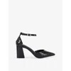 Carvela Womens Black Refined Crocodile-embossed Faux-leather Courts Eur 40 / 7 Uk In Black