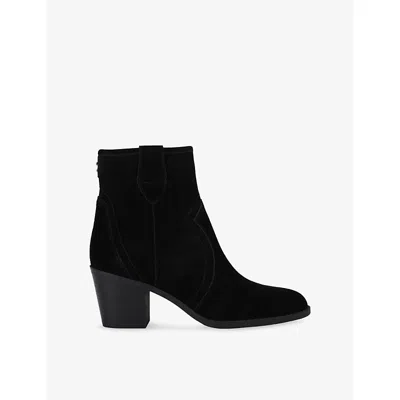 Carvela Womens Black Salvetti Suede Heeled Ankle Boots Eur 38/5 Uk