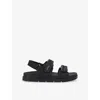 Carvela Womens Black Sardinia Branded Faux-leather Sandals In Black