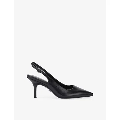 Carvela Womens Black Spirit Heeled Leather Slingback Courts Eur 39 / 6 Uk