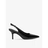 Carvela Womens Black Spirit Sling Pointed-toe Patent-leather Heels In Black