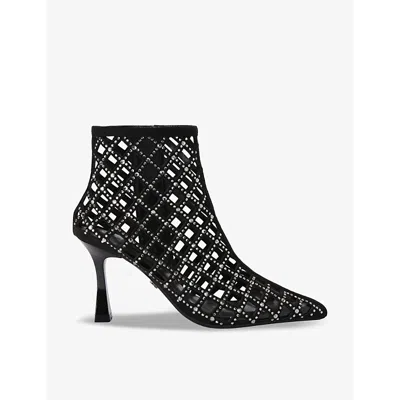 Carvela Womens  Blaze Rhinestone-embellished Faux-suede Ankle Boots In Black/comb