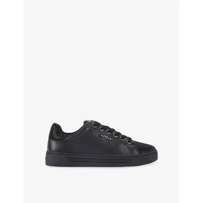 Carvela Womens Black/comb Daze Embellished Faux-leather Trainers Eur 40 / 7 Uk