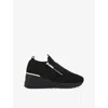 Carvela Womens Black/comb High Rise Knitted Trainers Eur 37 / 4 Uk In Black