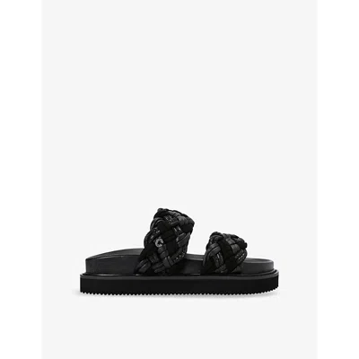 Carvela Womens  Maiella Flatform Faux-leather Sandals In Black/comb