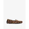 Carvela Womens Blk/brown Avola Leopard Suede Flat Loafers Eur 42/ 9 Uk In Brown