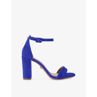 Carvela Womens Blue Regatta Suede Heeled Sandals Eur 37 / 4 Uk