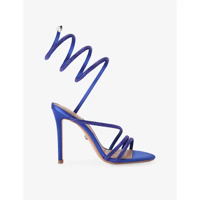Carvela Womens Blue Spiral 105 Faux-leather Heeled Sandals Eur 41 / 8 Uk In Multi