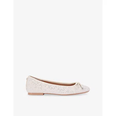 Carvela Womens Blush Perla Crystal-embellished Ballet Flats Eur 40 / 7 Uk