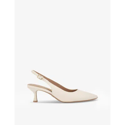 Carvela Womens Bone Allegra Slingback Heeled Faux-leather Pumps