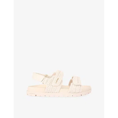 Carvela Womens Bone  Sardinia Logo-embellished Woven Sandals