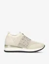 Carvela Womens Bone Janeiro 2 Crystal-embellished Knitted Trainers In Bone