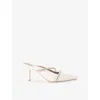 Carvela Womens  Paparazzi Faux-leather Heeled Mules In Bone
