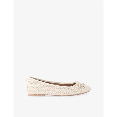 Carvela Womens Bone Sardinia Faux-leather Ballet Flats Eur 40 / 7 Uk