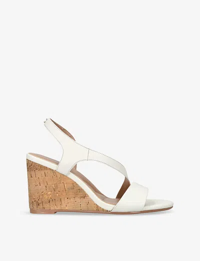 Carvela Womens Bone Symmetry C-stud Leather Wedge Sandals