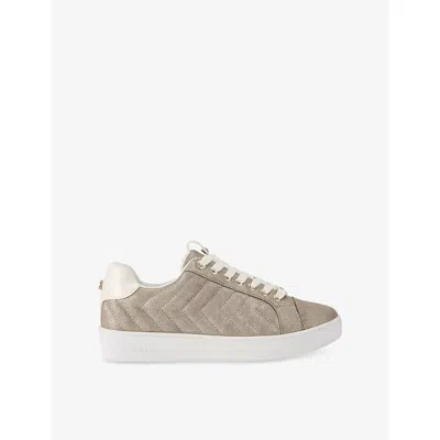 Carvela Womens Joyful Quilted Faux-leather Low-top Trainers Bronze Eur 39 / 6 Uk In Brown