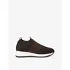 Carvela Womens Brown Janeiro 2 Crystal-embellished Knitted Low-top Trainers Eur 38/5 Uk In Brown