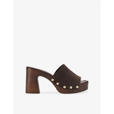 Carvela Womens Brown Novella Suede Heeled Mules Eur 38/5 Uk