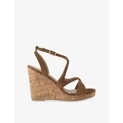 Carvela Womens Brown Pavia Faux-suede Wedge Sandals Eur 39 / 6 Uk In Multi