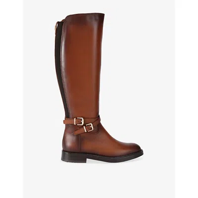 Carvela Womens Brown Posa Leather Flat Knee-high Boots Eur 36 / 3 Uk