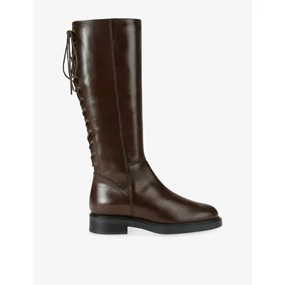 Carvela Womens Trento Leather Knee-high Boots Brown Eur 38/5 Uk