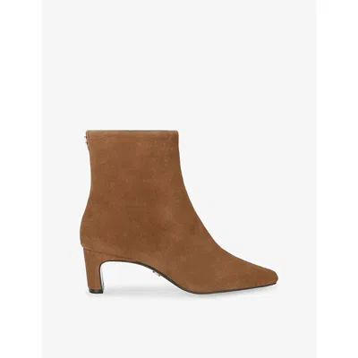 Carvela Womens Camel Bruna Suede Heeled Ankle Boots Eur 38/5 Uk In Brown