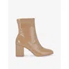 Shop Carvela Womens Camel Strut Patent Faux Leather Ankle Boots Eur 36 / 3 Uk