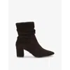 Carvela Womens Admire Low Slouch Suede Ankle Boots Dark Brow In Dark Brown