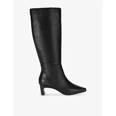 Carvela Womens  Bruna Leather Heeled Knee-high Boots In Black