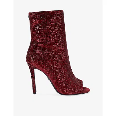 Carvela Womens  Candia Beaded Heeled Ankle Boots In Burgundy
