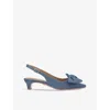 Carvela Womens Carina Bow-embellished Denim Courts In Denim