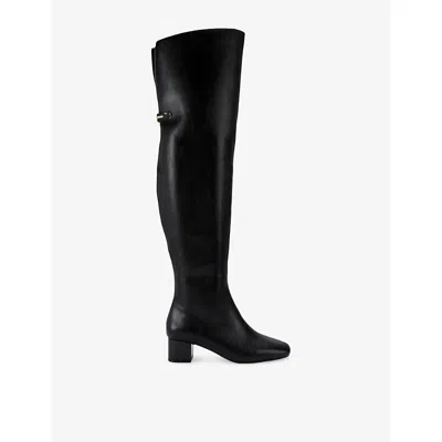 Carvela Womens Black Cleo Faux-leather Block-heel Over-the-knee Boots Eur 38/5 Uk