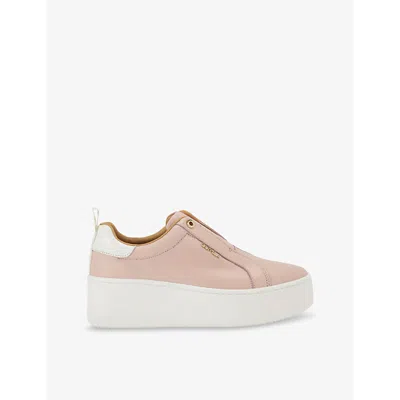 Carvela Womens Pink Connected Laceless Leather Low-top Flatform Trainers