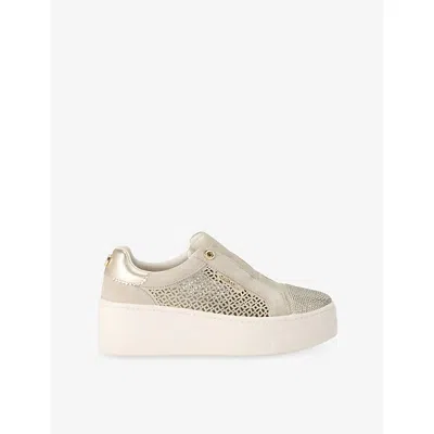 Carvela Womens Gold Connected Laser Faux-leather Trainers Eur 39 / 6 Uk