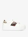 Carvela Mens Beige Comb Connected Leather Flatform Trainers In Beige Comb