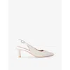 Carvela Womens White Corletta Slingback Pearl-embellished Heeled Courts Eur 38/5 Uk In White