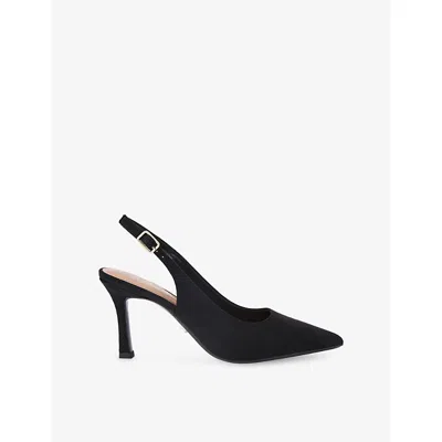 Carvela Womens Black Corletta Wide-fit Heeled Faux-leather Sling-backs Eur 38/5 Uk