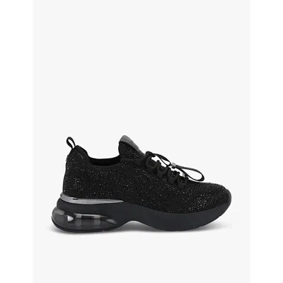 Carvela Womens Black Cosmic Bubble Jewel Rhinestone-embellished Low-top Trainers