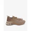 Carvela Womens Taupe Comb Cosmic Bubble Jewel Rhinestone-embellished Low-top Trainers In Taupe Comb