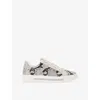 Carvela Womens Beige Comb Daze Jewel Snake-embossed Faux-leather Low-top Trainers Eur 37 / 4 Uk In Multi