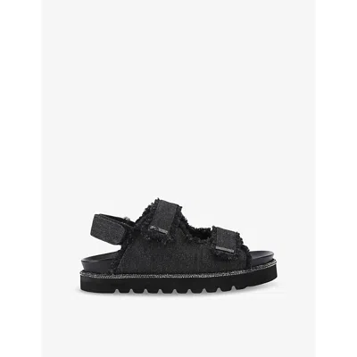 Carvela Womens Black Dazzle Denim Sandals