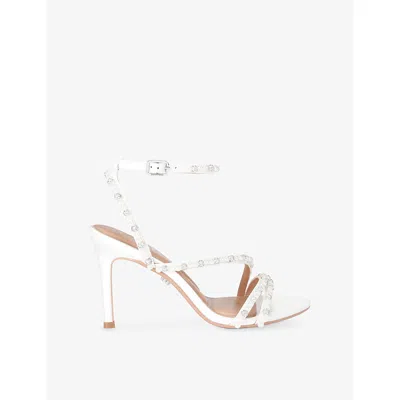Carvela Womens  Felice Satin Heeled Sandals In White