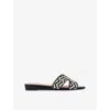 Carvela Womens  Gala Capri Raffia Mule Sandals In Black/comb