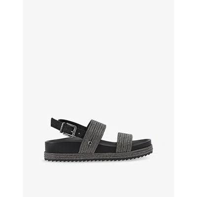 Carvela Womens Gala Crystal-embellished Woven Sandals Blac In Black